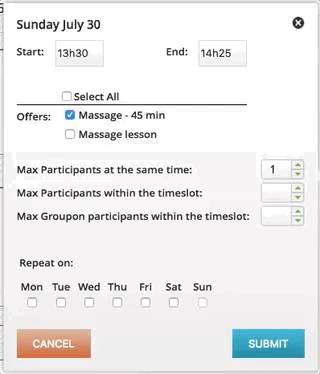 Demonstration of how to add an availability