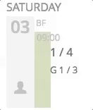 Demonstration of the calendar availability colour codes